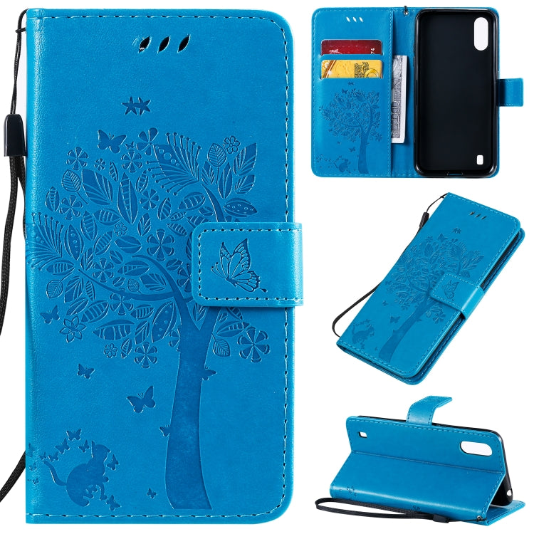 Tree & Cat Pattern Pressed Printing Horizontal Flip PU Leather Case with Holder & Card Slots & Wallet & Lanyard, Series 1 My Store