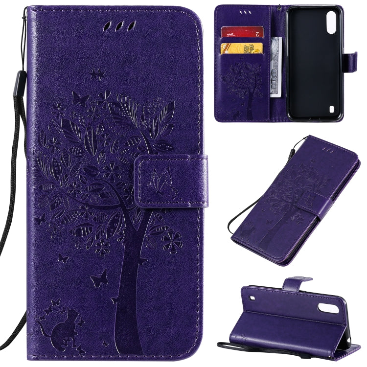 Tree & Cat Pattern Pressed Printing Horizontal Flip PU Leather Case with Holder & Card Slots & Wallet & Lanyard, Series 1 My Store