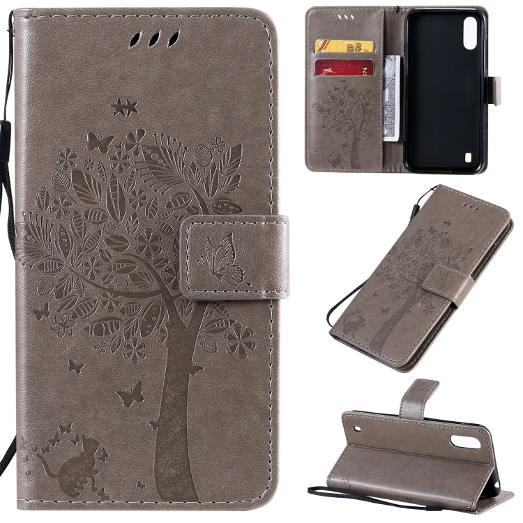 Tree & Cat Pattern Pressed Printing Horizontal Flip PU Leather Case with Holder & Card Slots & Wallet & Lanyard, Series 1 My Store