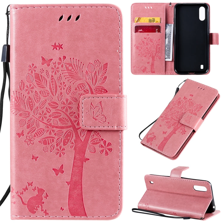 Tree & Cat Pattern Pressed Printing Horizontal Flip PU Leather Case with Holder & Card Slots & Wallet & Lanyard, Series 1 My Store