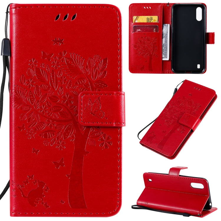 Tree & Cat Pattern Pressed Printing Horizontal Flip PU Leather Case with Holder & Card Slots & Wallet & Lanyard, Series 1 My Store