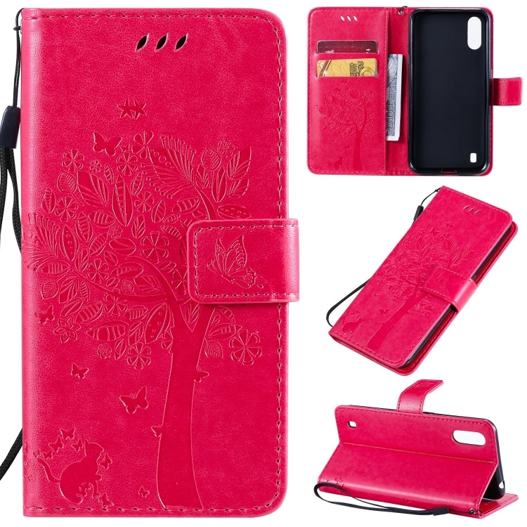 Tree & Cat Pattern Pressed Printing Horizontal Flip PU Leather Case with Holder & Card Slots & Wallet & Lanyard, Series 1 My Store