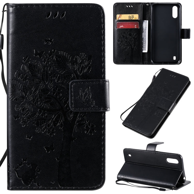 Tree & Cat Pattern Pressed Printing Horizontal Flip PU Leather Case with Holder & Card Slots & Wallet & Lanyard, Series 1 My Store