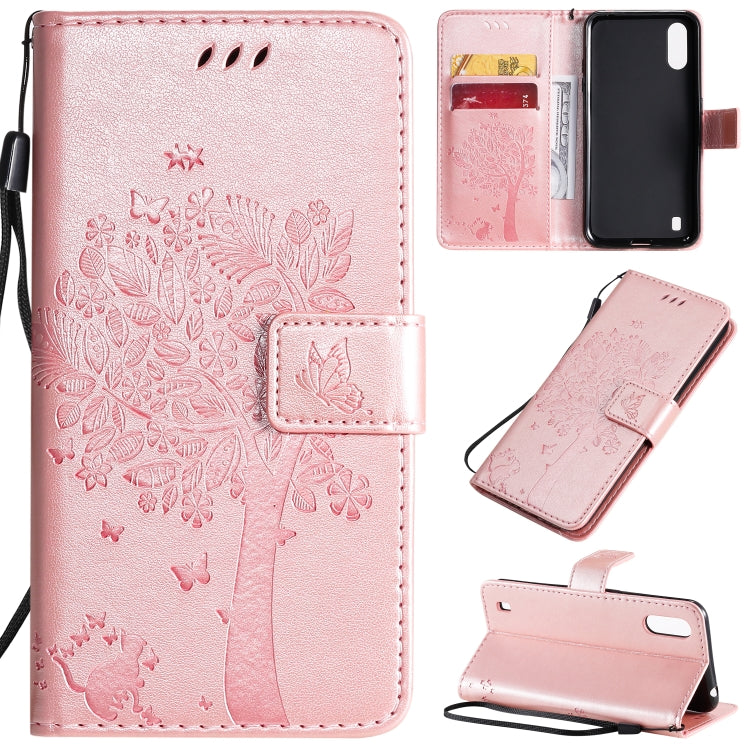 Tree & Cat Pattern Pressed Printing Horizontal Flip PU Leather Case with Holder & Card Slots & Wallet & Lanyard, Series 1 My Store