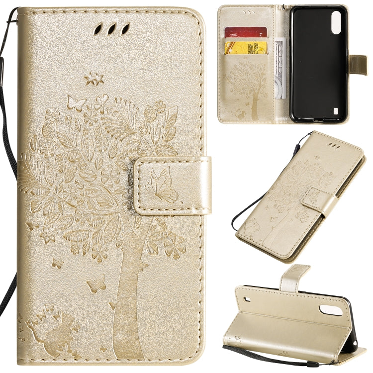 Tree & Cat Pattern Pressed Printing Horizontal Flip PU Leather Case with Holder & Card Slots & Wallet & Lanyard, Series 1 My Store