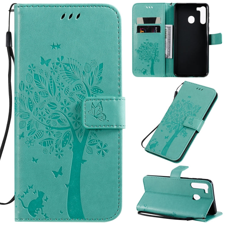 Tree & Cat Pattern Pressed Printing Horizontal Flip PU Leather Case with Holder & Card Slots & Wallet & Lanyard, Series 10 My Store