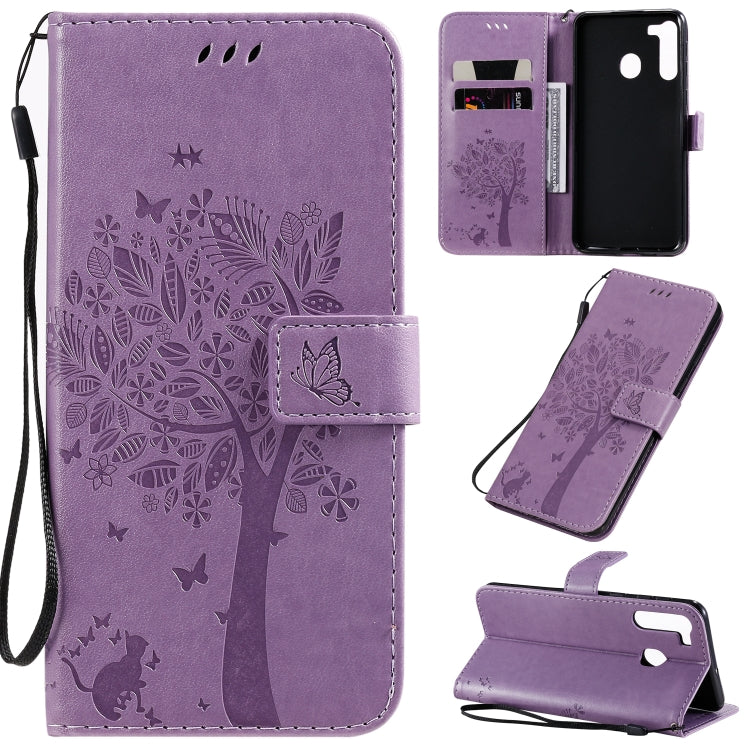 Tree & Cat Pattern Pressed Printing Horizontal Flip PU Leather Case with Holder & Card Slots & Wallet & Lanyard, Series 10 My Store