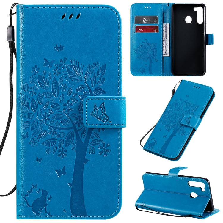 Tree & Cat Pattern Pressed Printing Horizontal Flip PU Leather Case with Holder & Card Slots & Wallet & Lanyard, Series 10 My Store