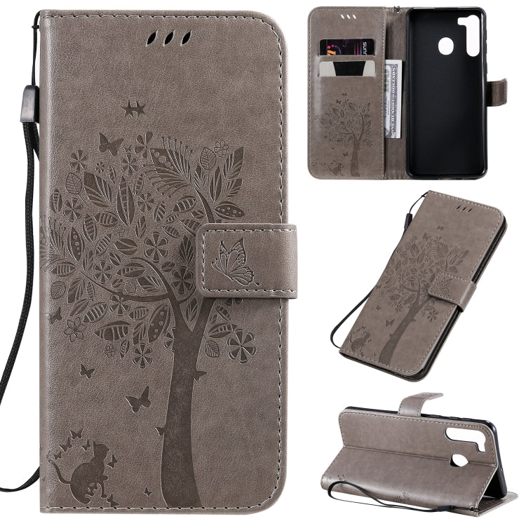 Tree & Cat Pattern Pressed Printing Horizontal Flip PU Leather Case with Holder & Card Slots & Wallet & Lanyard, Series 10 My Store