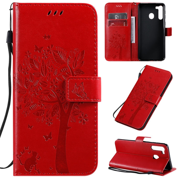 Tree & Cat Pattern Pressed Printing Horizontal Flip PU Leather Case with Holder & Card Slots & Wallet & Lanyard, Series 10 My Store