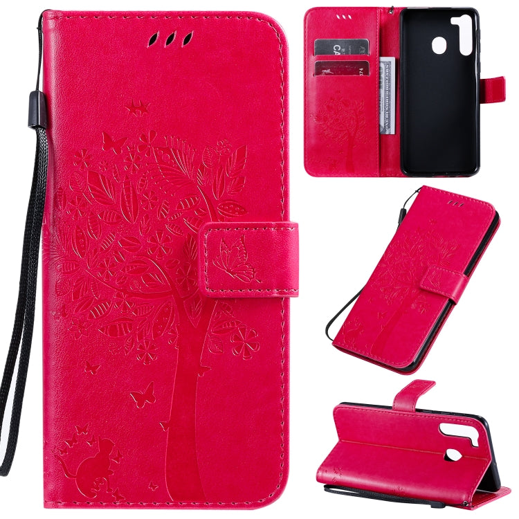 Tree & Cat Pattern Pressed Printing Horizontal Flip PU Leather Case with Holder & Card Slots & Wallet & Lanyard, Series 10 My Store