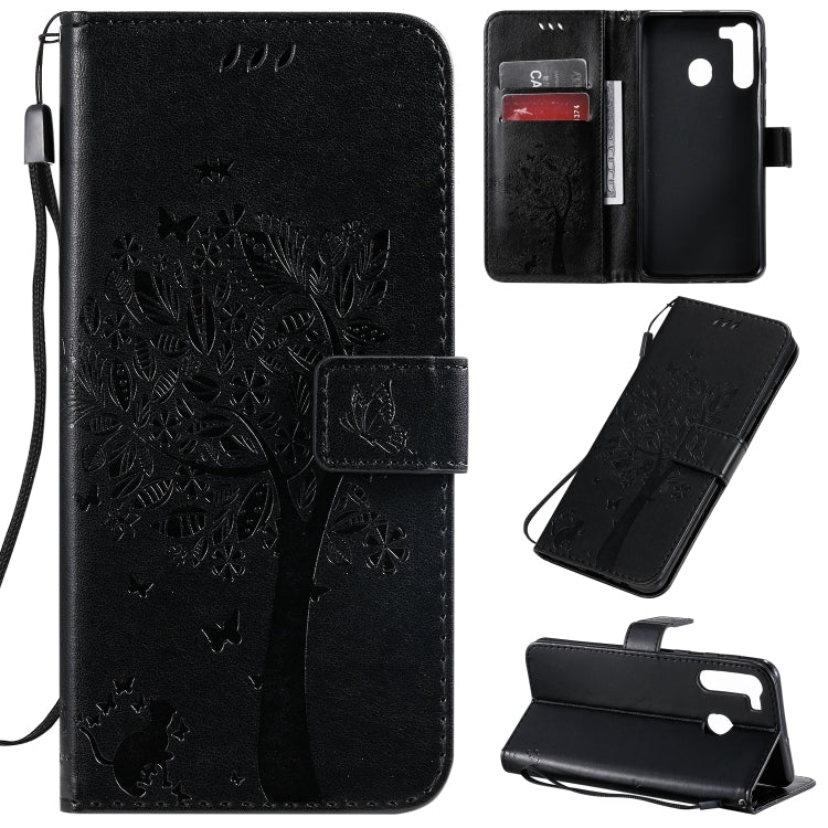 Tree & Cat Pattern Pressed Printing Horizontal Flip PU Leather Case with Holder & Card Slots & Wallet & Lanyard, Series 10 My Store