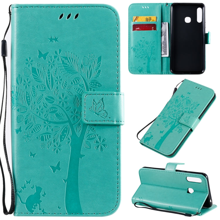 Tree & Cat Pattern Pressed Printing Horizontal Flip PU Leather Case with Holder & Card Slots & Wallet & Lanyard, Series 5 My Store