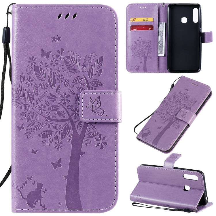 Tree & Cat Pattern Pressed Printing Horizontal Flip PU Leather Case with Holder & Card Slots & Wallet & Lanyard, Series 5 My Store