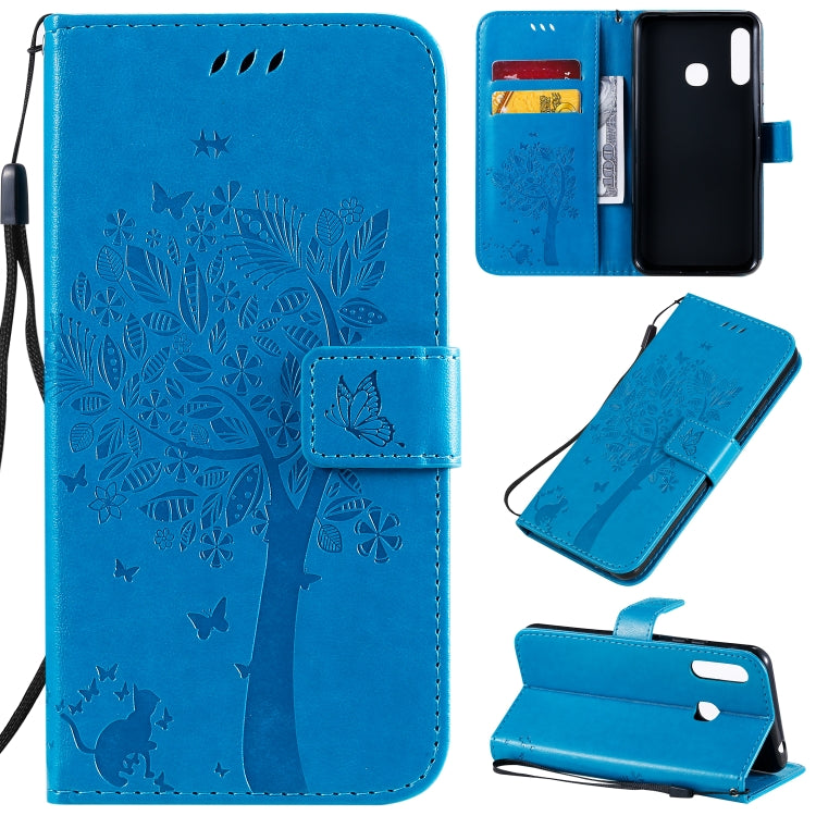 Tree & Cat Pattern Pressed Printing Horizontal Flip PU Leather Case with Holder & Card Slots & Wallet & Lanyard, Series 5 My Store