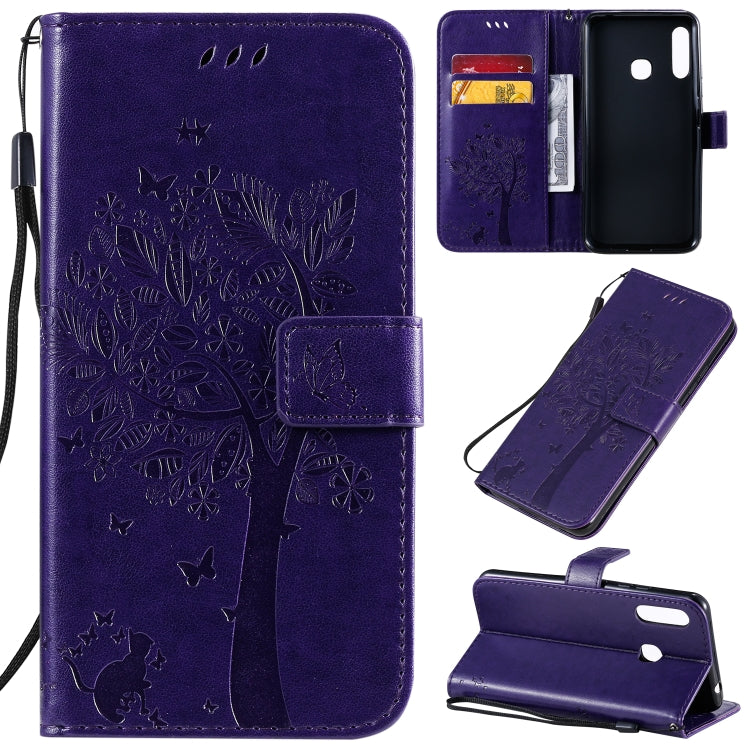 Tree & Cat Pattern Pressed Printing Horizontal Flip PU Leather Case with Holder & Card Slots & Wallet & Lanyard, Series 5 My Store