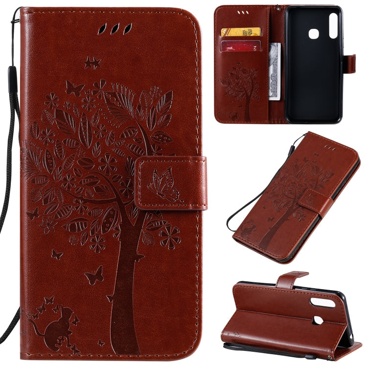 Tree & Cat Pattern Pressed Printing Horizontal Flip PU Leather Case with Holder & Card Slots & Wallet & Lanyard, Series 5 My Store