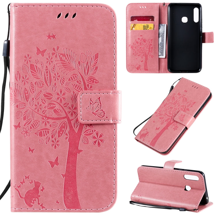 Tree & Cat Pattern Pressed Printing Horizontal Flip PU Leather Case with Holder & Card Slots & Wallet & Lanyard, Series 5 My Store