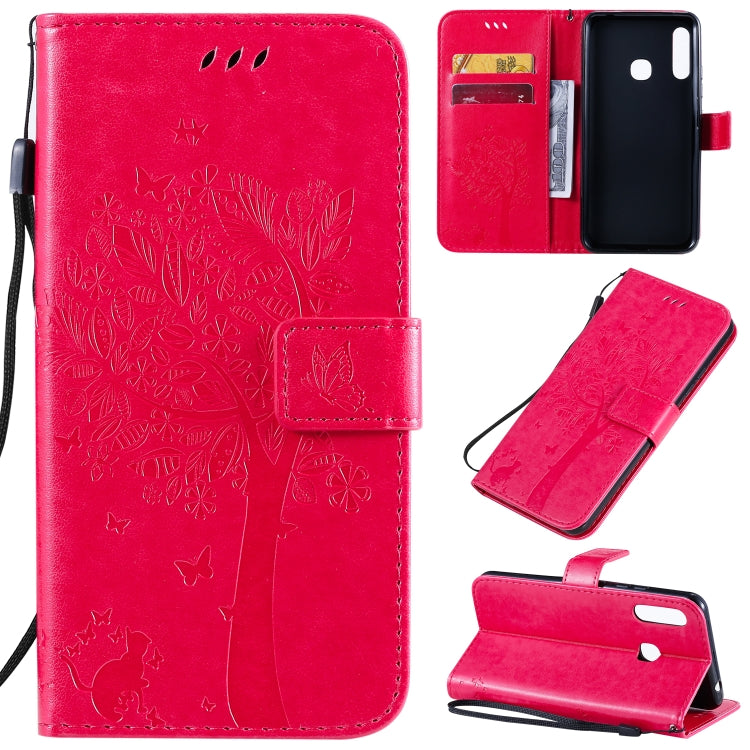 Tree & Cat Pattern Pressed Printing Horizontal Flip PU Leather Case with Holder & Card Slots & Wallet & Lanyard, Series 5 My Store