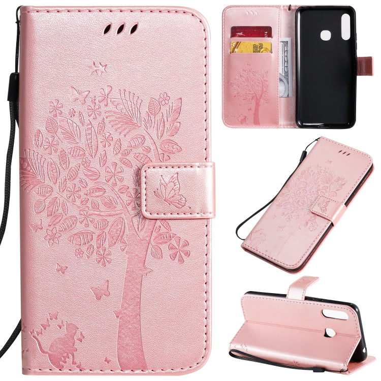 Tree & Cat Pattern Pressed Printing Horizontal Flip PU Leather Case with Holder & Card Slots & Wallet & Lanyard, Series 5 My Store