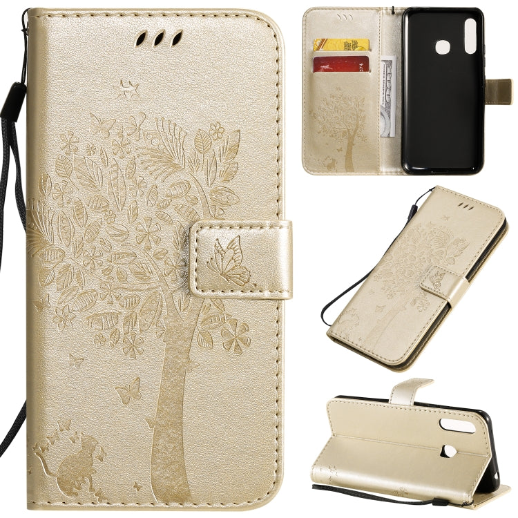 Tree & Cat Pattern Pressed Printing Horizontal Flip PU Leather Case with Holder & Card Slots & Wallet & Lanyard, Series 5 My Store