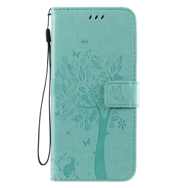 Tree & Cat Pattern Pressed Printing Horizontal Flip PU Leather Case with Holder & Card Slots & Wallet & Lanyard, Series 4