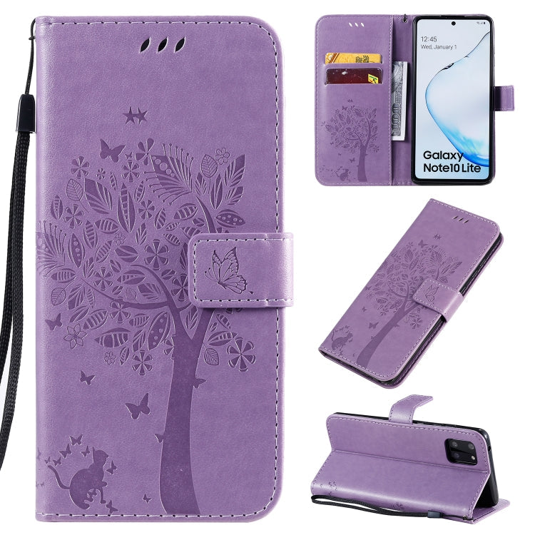 Tree & Cat Pattern Pressed Printing Horizontal Flip PU Leather Case with Holder & Card Slots & Wallet & Lanyard, Series 4 My Store