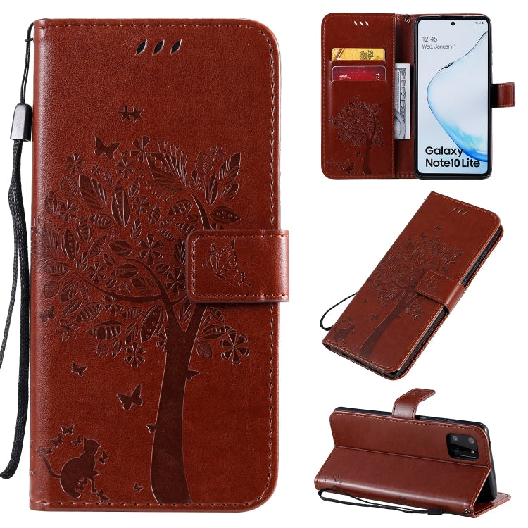 Tree & Cat Pattern Pressed Printing Horizontal Flip PU Leather Case with Holder & Card Slots & Wallet & Lanyard, Series 4 My Store