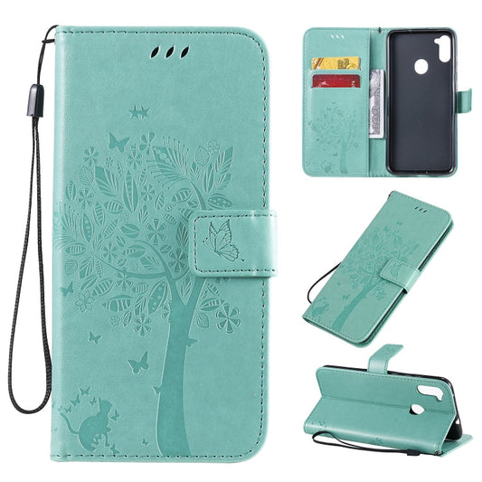 Tree & Cat Pattern Pressed Printing Horizontal Flip PU Leather Case with Holder & Card Slots & Wallet & Lanyard, Series 10 My Store