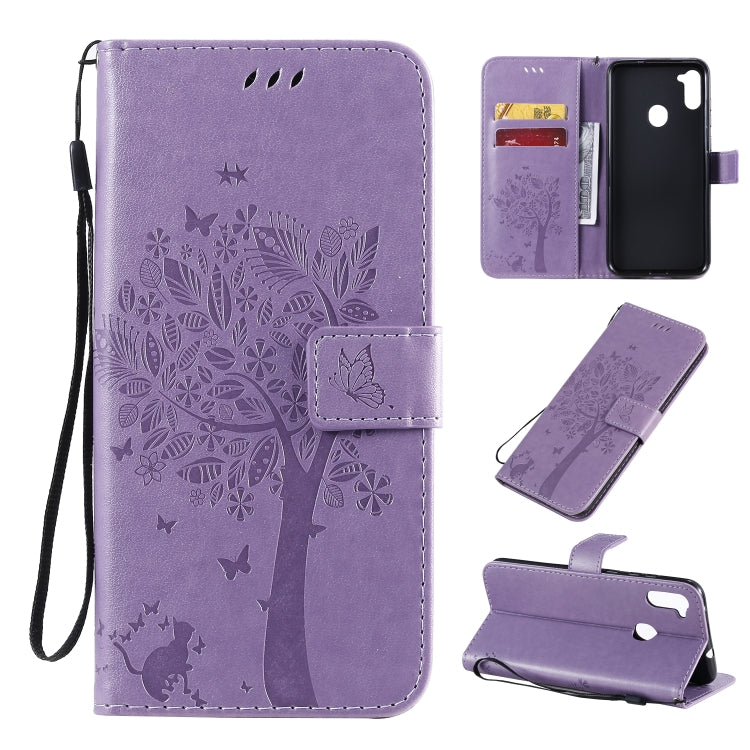 Tree & Cat Pattern Pressed Printing Horizontal Flip PU Leather Case with Holder & Card Slots & Wallet & Lanyard, Series 10 My Store