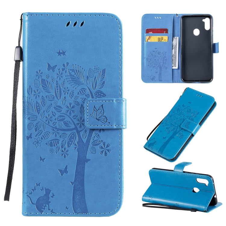 Tree & Cat Pattern Pressed Printing Horizontal Flip PU Leather Case with Holder & Card Slots & Wallet & Lanyard, Series 10 My Store