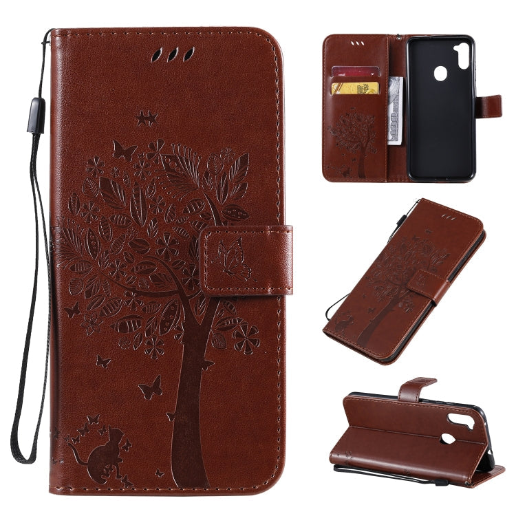 Tree & Cat Pattern Pressed Printing Horizontal Flip PU Leather Case with Holder & Card Slots & Wallet & Lanyard, Series 10 My Store