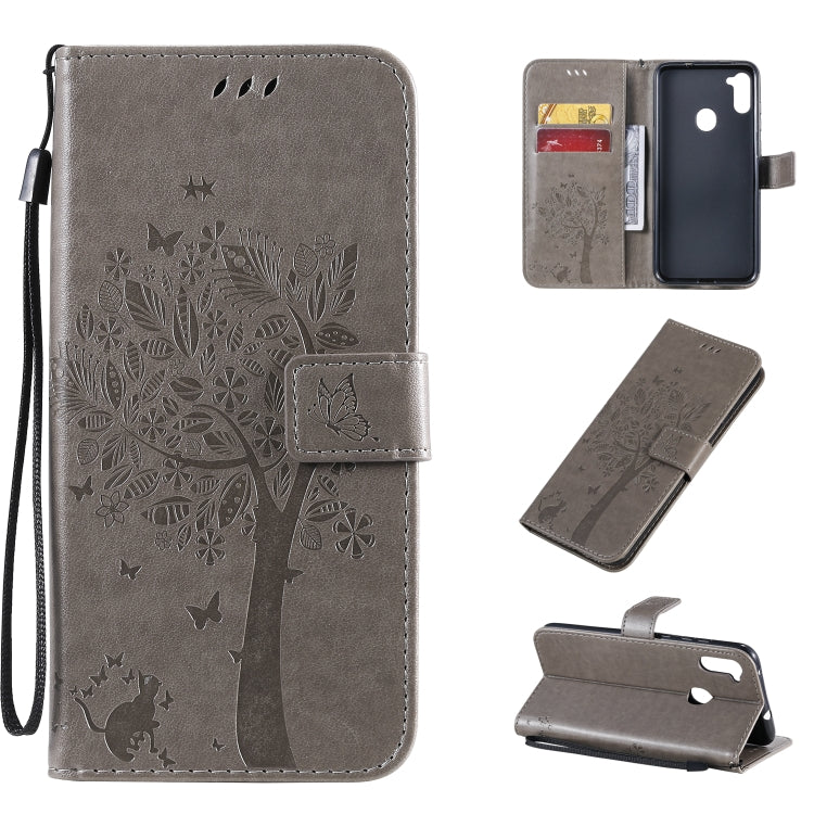 Tree & Cat Pattern Pressed Printing Horizontal Flip PU Leather Case with Holder & Card Slots & Wallet & Lanyard, Series 10 My Store