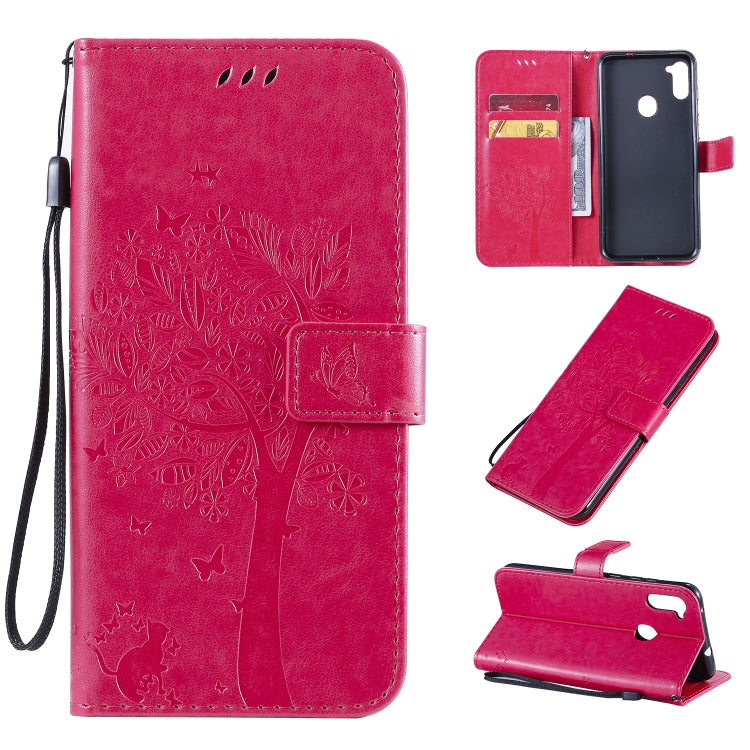 Tree & Cat Pattern Pressed Printing Horizontal Flip PU Leather Case with Holder & Card Slots & Wallet & Lanyard, Series 10 My Store