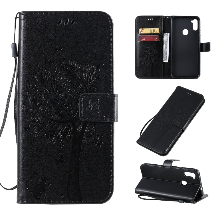 Tree & Cat Pattern Pressed Printing Horizontal Flip PU Leather Case with Holder & Card Slots & Wallet & Lanyard, Series 10 My Store