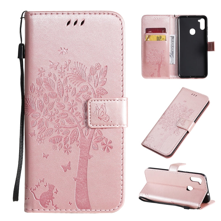 Tree & Cat Pattern Pressed Printing Horizontal Flip PU Leather Case with Holder & Card Slots & Wallet & Lanyard, Series 10 My Store