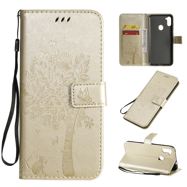 Tree & Cat Pattern Pressed Printing Horizontal Flip PU Leather Case with Holder & Card Slots & Wallet & Lanyard, Series 10 My Store