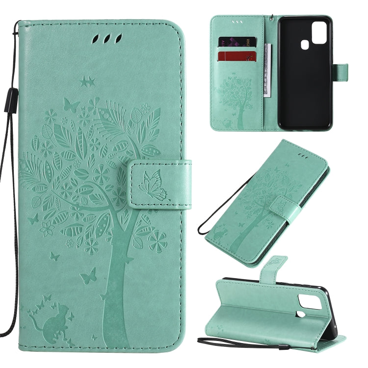 Tree & Cat Pattern Pressed Printing Horizontal Flip PU Leather Case with Holder & Card Slots & Wallet & Lanyard, Series 7 My Store