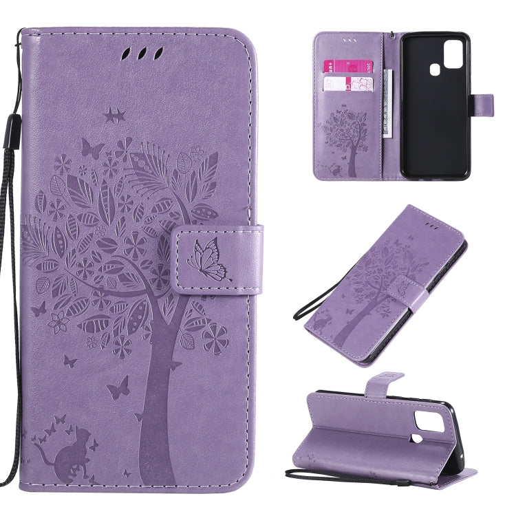 Tree & Cat Pattern Pressed Printing Horizontal Flip PU Leather Case with Holder & Card Slots & Wallet & Lanyard, Series 7 My Store