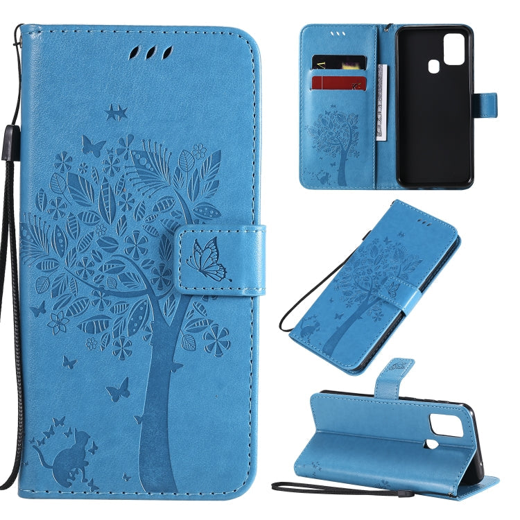 Tree & Cat Pattern Pressed Printing Horizontal Flip PU Leather Case with Holder & Card Slots & Wallet & Lanyard, Series 7 My Store