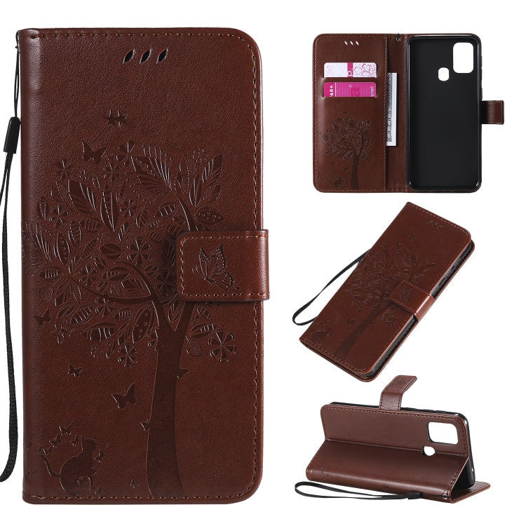 Tree & Cat Pattern Pressed Printing Horizontal Flip PU Leather Case with Holder & Card Slots & Wallet & Lanyard, Series 7 My Store