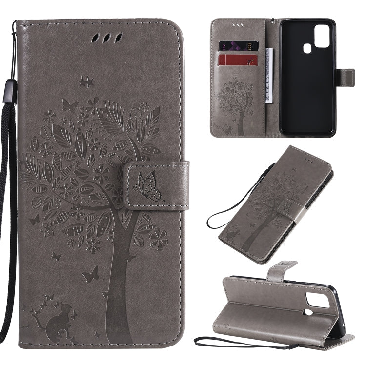 Tree & Cat Pattern Pressed Printing Horizontal Flip PU Leather Case with Holder & Card Slots & Wallet & Lanyard, Series 7 My Store