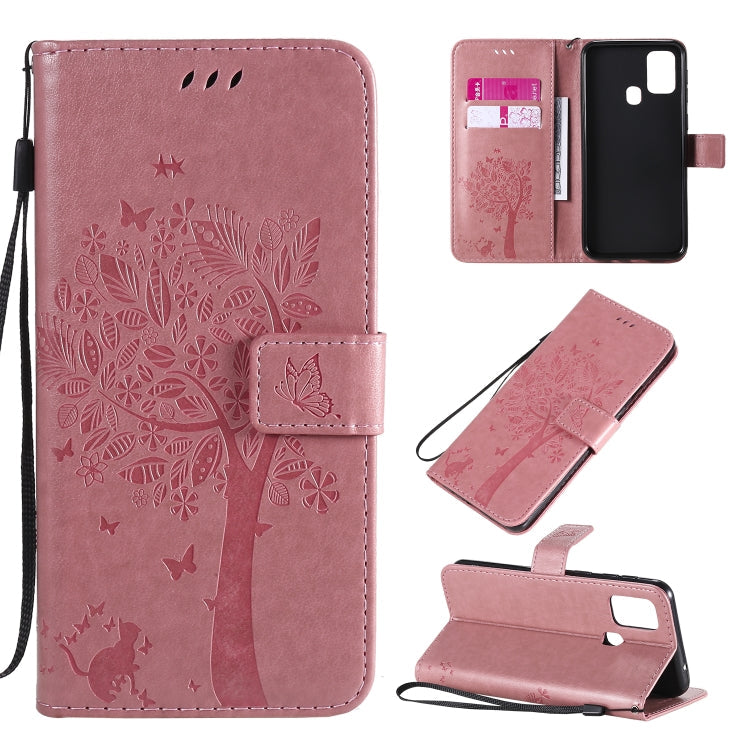 Tree & Cat Pattern Pressed Printing Horizontal Flip PU Leather Case with Holder & Card Slots & Wallet & Lanyard, Series 7 My Store