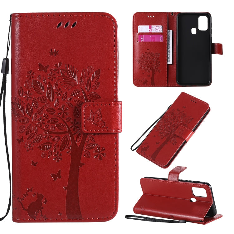 Tree & Cat Pattern Pressed Printing Horizontal Flip PU Leather Case with Holder & Card Slots & Wallet & Lanyard, Series 7 My Store