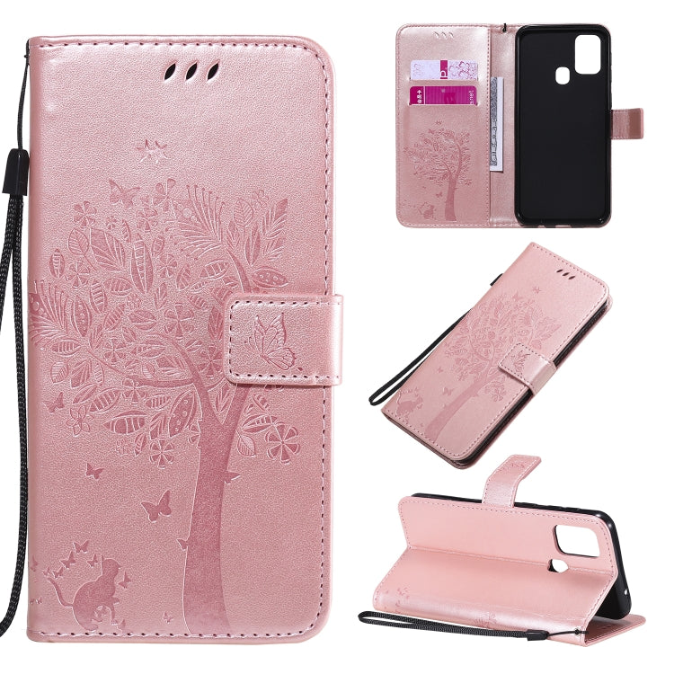 Tree & Cat Pattern Pressed Printing Horizontal Flip PU Leather Case with Holder & Card Slots & Wallet & Lanyard, Series 7 My Store