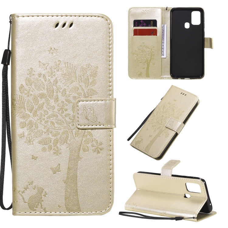 Tree & Cat Pattern Pressed Printing Horizontal Flip PU Leather Case with Holder & Card Slots & Wallet & Lanyard, Series 7 My Store