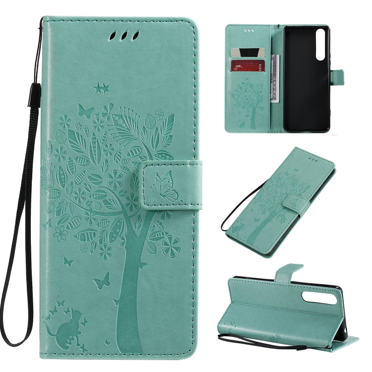 Tree & Cat Pattern Pressed Printing Horizontal Flip PU Leather Case with Holder & Card Slots & Wallet & Lanyard, Series 2 My Store