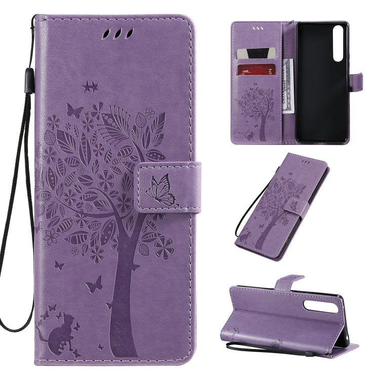 Tree & Cat Pattern Pressed Printing Horizontal Flip PU Leather Case with Holder & Card Slots & Wallet & Lanyard, Series 2 My Store