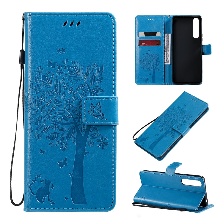 Tree & Cat Pattern Pressed Printing Horizontal Flip PU Leather Case with Holder & Card Slots & Wallet & Lanyard, Series 2 My Store