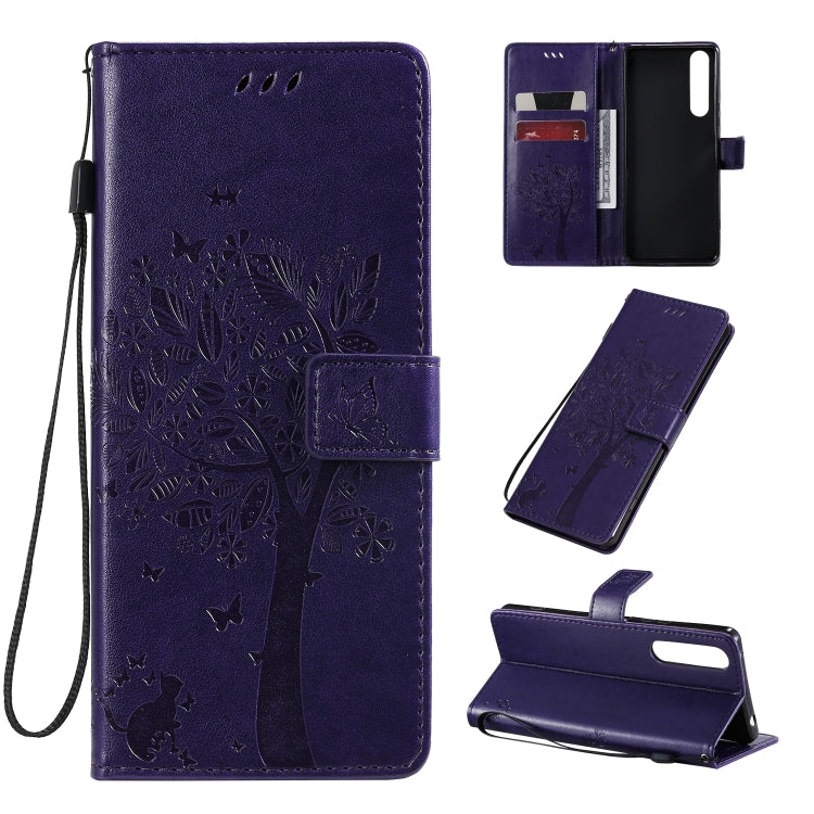 Tree & Cat Pattern Pressed Printing Horizontal Flip PU Leather Case with Holder & Card Slots & Wallet & Lanyard, Series 2 My Store